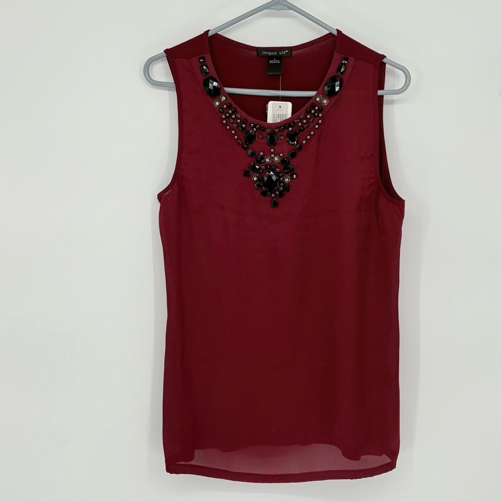 August Silk Elegant Embellished Sleeveless Top